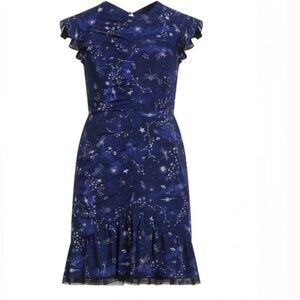 Three Floor Afterglow Celestial Star Print Dress